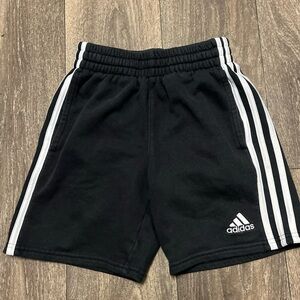Adidas Kids Black and White Striped Shorts S 8yrs